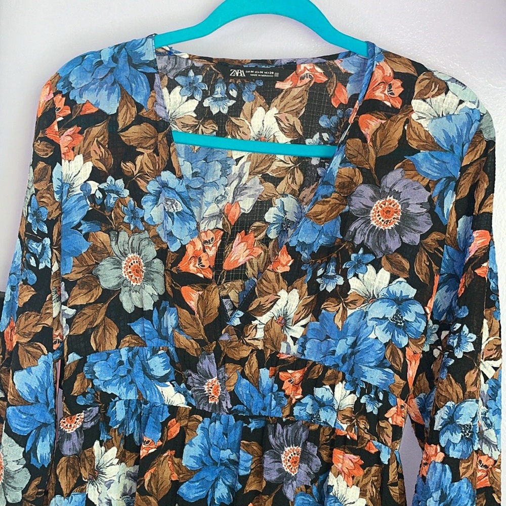 Zara Multicolor Floral Blouse - Picture 9 of 16